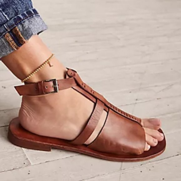 NEW IN BOX Free People's Long Weekend Leather Sandals Shoes Womens Boho Fashion - Picture 7 of 9